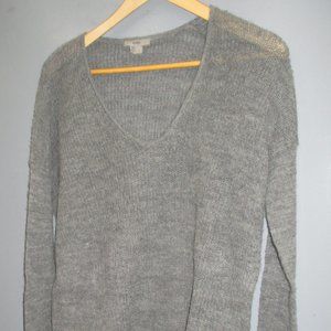 Helmut Women's Sweater Size L Gray Asymethric Made in China with Italian Yarn